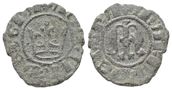 MESSINA. REGNO DI SICILIA. Maria e Martino (1396-1402). Denaro. Mir 217. MI; 0,36gr. NC
