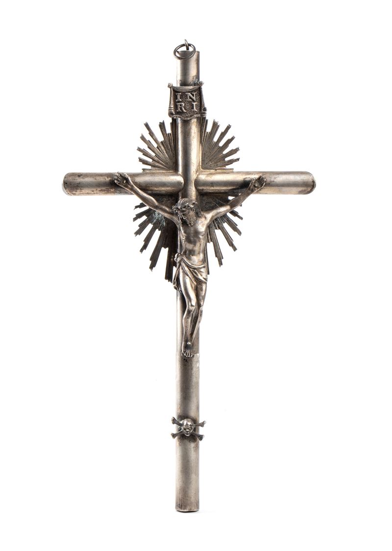 Giuseppe Pocaterra - Crocifisso con Corpus Christi in argento (Roma, 1869-1872)