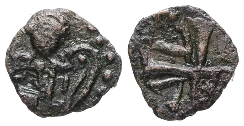 Salerno. Guglielmo i (1154-1166). Follaro/frazione. Cappelli 181. Cu; 0,47gr.