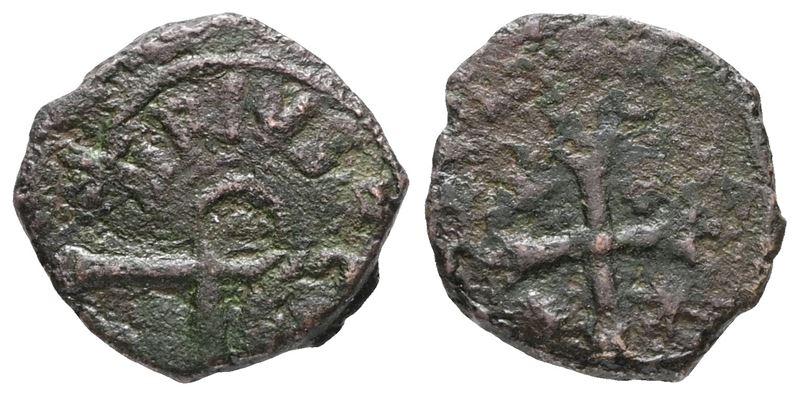 Salerno. Ruggero II (1105-1154). Follaro/frazione. Cappelli 140 (ribattuto). Cu; 1,23gr.