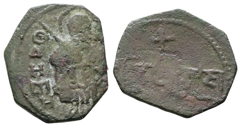 Bari. Ruggero II, Follaro con San Demetrio. Cu; 1,07gr.