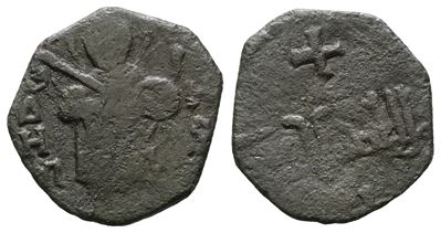 Bari. Ruggero II, Follaro con San Demetrio. Cu; 0,91gr.