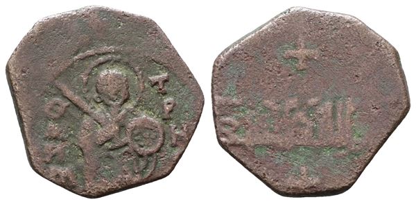 BARI. Ruggero II, Follaro con San Demetrio. CU; 1,63gr.