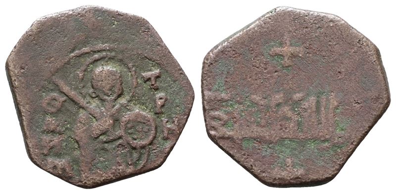 Bari. Ruggero II, Follaro con San Demetrio. Cu; 1,63gr.