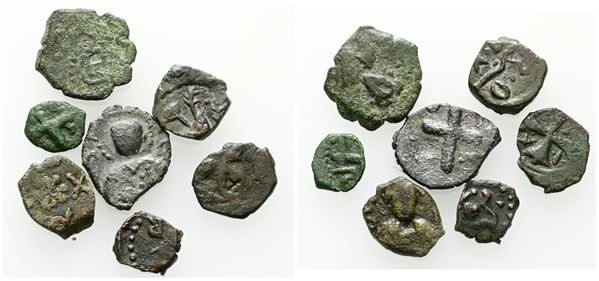 SALERNO. Lotto di 7 Follari normanni. Date, nominali, conservazioni e metalli vari  - Auction MODERN COINS, MEDALS, MINTING DIES AND MASONIC RARITIES - Bertolami Fine Art - Casa d'Aste