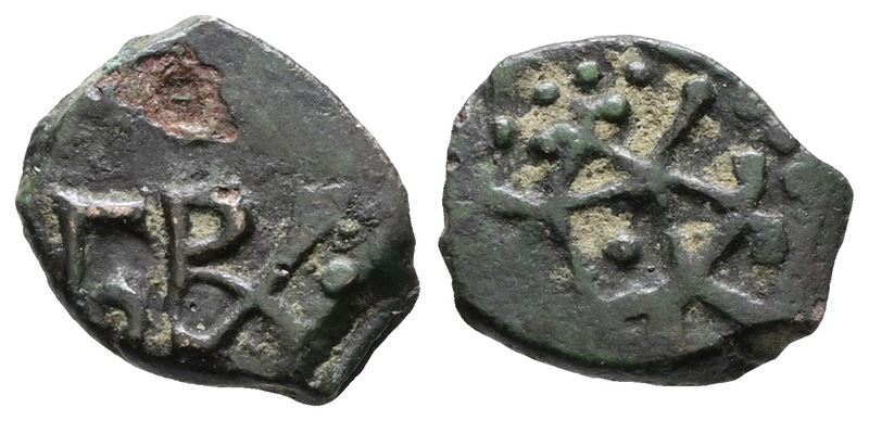 Salerno. Guglielmo i (1154-1166). Follaro - Cappelli 192. Cu; 1,02gr.