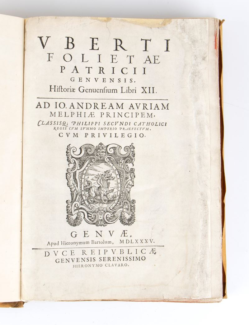 Foglietta Uberto Historia Genuensium Libri XII Genova 1585