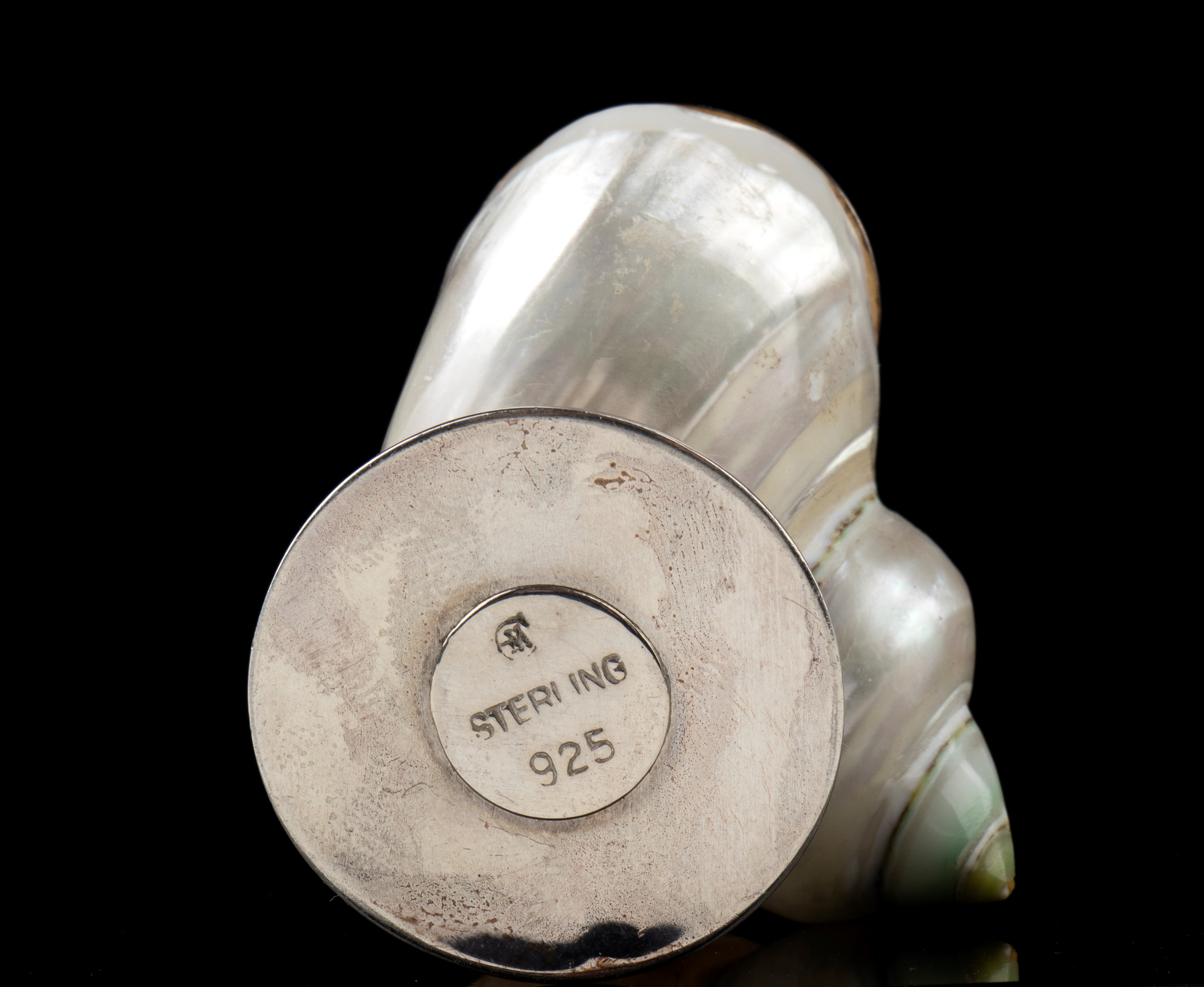 Coppia di conchiglie, montate in argento 925/1000 (inizio XX secolo)