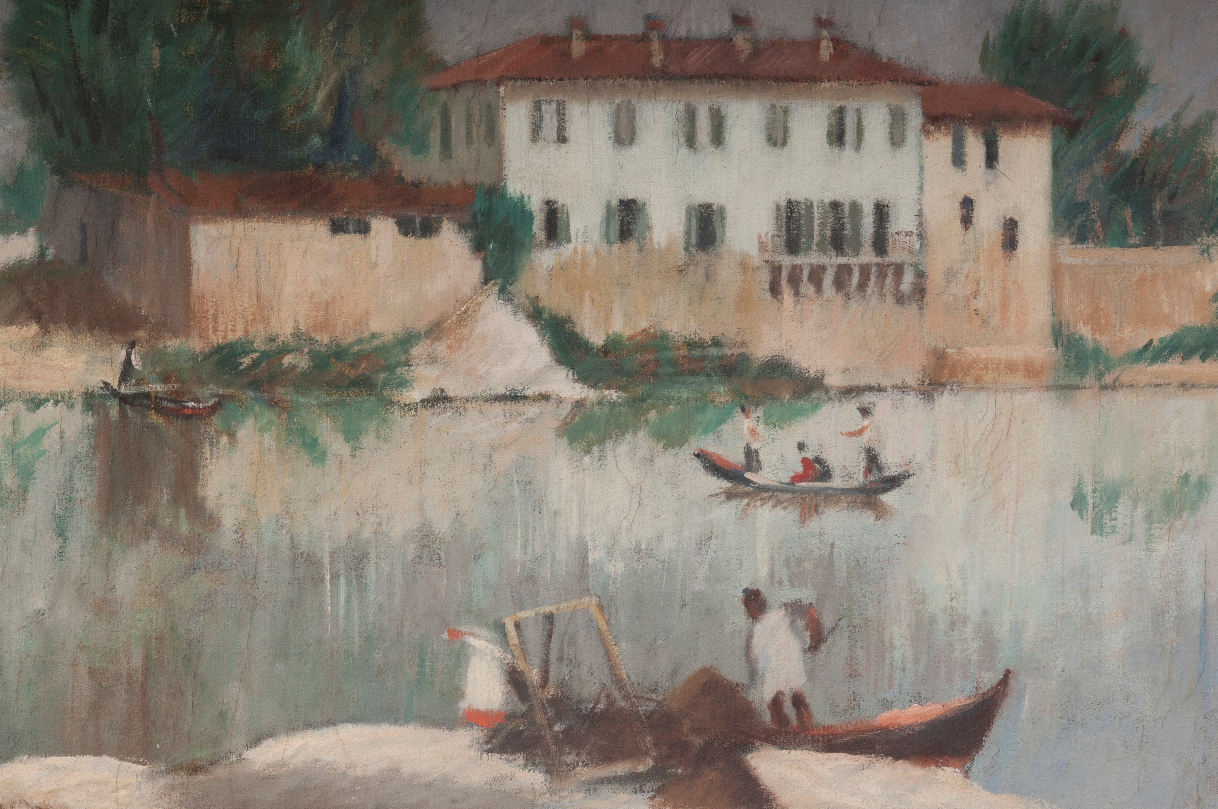 Paesaggio lacustre barche