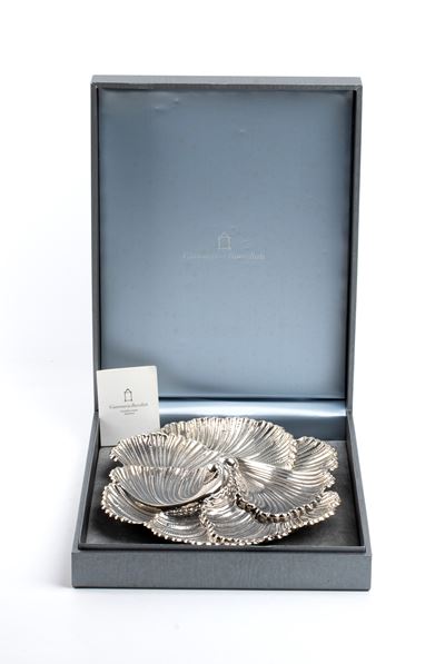 Centrotavola conchiglie marine intrecciate in argento 925/1000