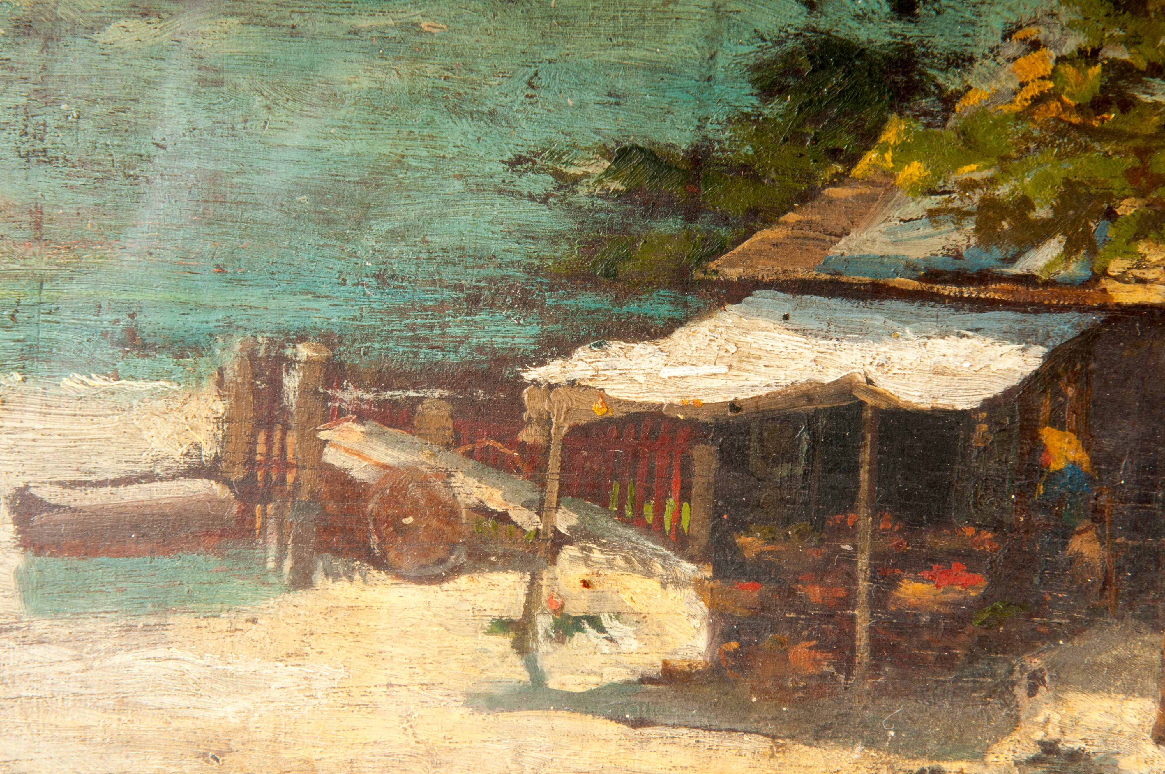 Lotto di due dipinti: vedute marine