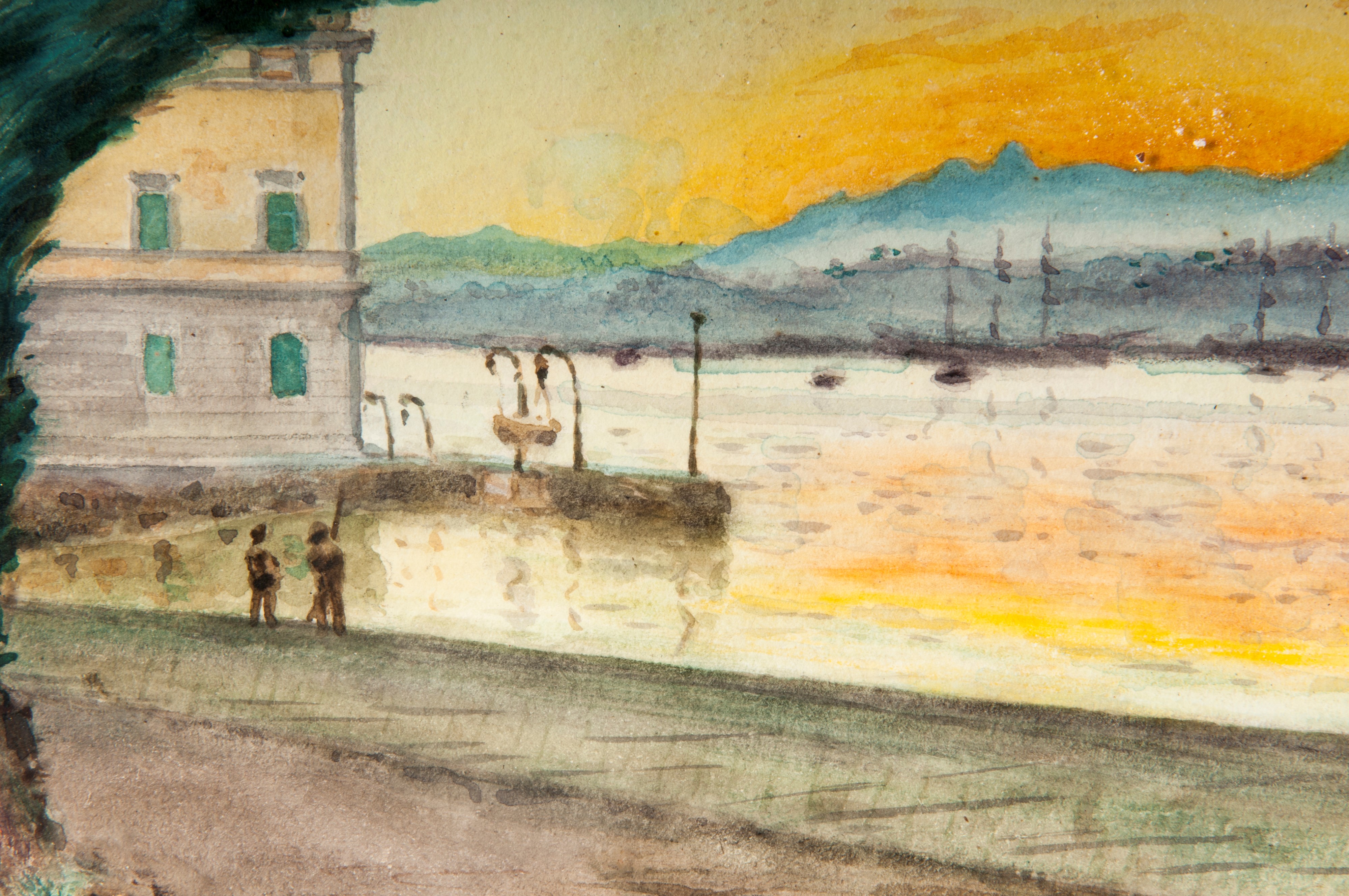 Lotto di due dipinti: vedute marine