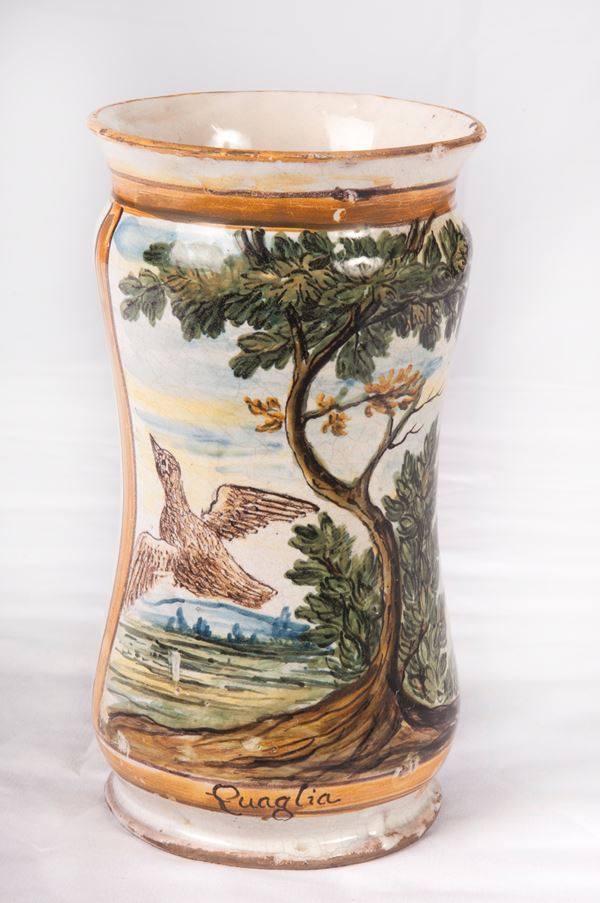 Vaso da farmacia, albarello in ceramica