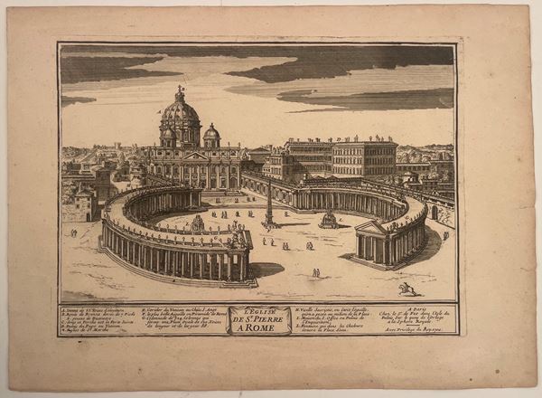 Pierre Mortier : LE VATICAN ET L'EGLISE DE S. PIERRE S ROME  - Asta Opere su carta. Stampe, disegni, foto d'epoca - Bertolami Fine Art - Casa d'Aste