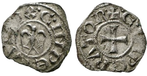 MESSINA. REGNO DI SICILIA. Enrico e Costanza (1194-1196). Denaro. Mir 55; Mi; 0,55gr