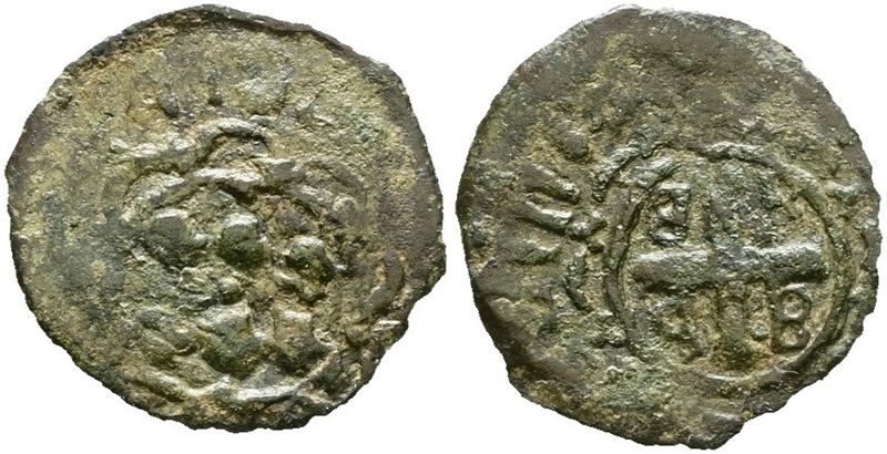 Mitilene Grecia. Francesco II Gattiluso (1384-1404). Denaro. Metcals 466; Cu; 0.71gr; 17mm