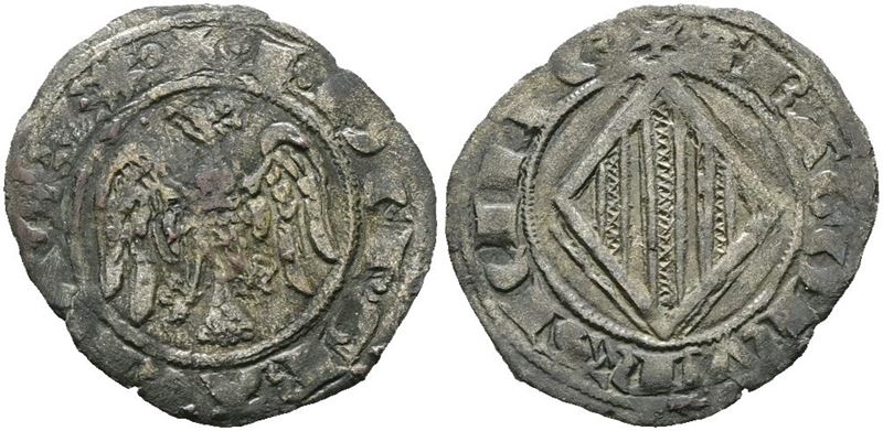 Messina. Regno di Sicilia. Piero e Costanza (1282-1285). Doppio Denaro. Mir 176; Mi; 0,80gr