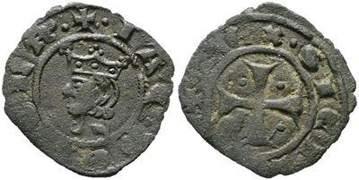 Messina. Regno di Sicilia. Giacomo D'aragona (1285-1296). Denaro. Mir 182; Mi; 0,60gr
