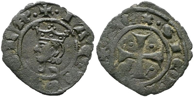 Messina. Regno di Sicilia. Giacomo D'aragona (1285-1296). Denaro. Mir 182; Mi; 0,60gr