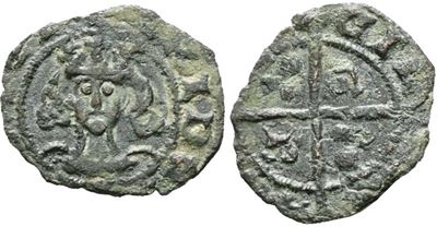 Sciacca. Regno di Sicilia. Federico IV D'aragona (1355-1377). Denaro. Mir 659; Cu; 0,50gr