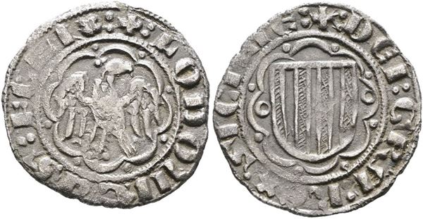 MESSINA. REGNO DI SICILIA. Ludovico D'Aragona (1342-1355). Pierreale. Mir 190; Ag; 3,15gr