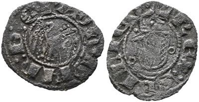 Messina. Regno di Sicilia. Martino il Giovane (1402-1409). Denaro. Mir 222; Cu; 0,55gr