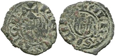 Messina. Regno di Sicilia. Alfonso D'aragona (1416-1458). Denario Ribattuto con Doppio Scudo. Mir...
