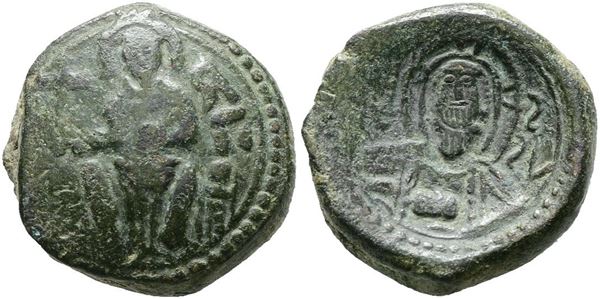 MESSINA. REGNO DI SICILIA. Ruggero II (1105-1154). Doppio Follaro. Mir16; Cu; 8,17gr; Raro
