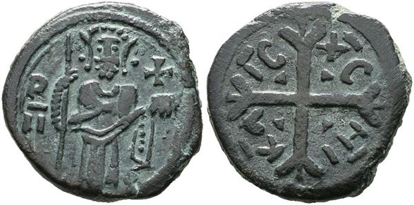 MESSINA. REGNO DI SICILIA. Ruggero II (1105-1154). Follaro. Mir 20; Cu; 5gr; Raro