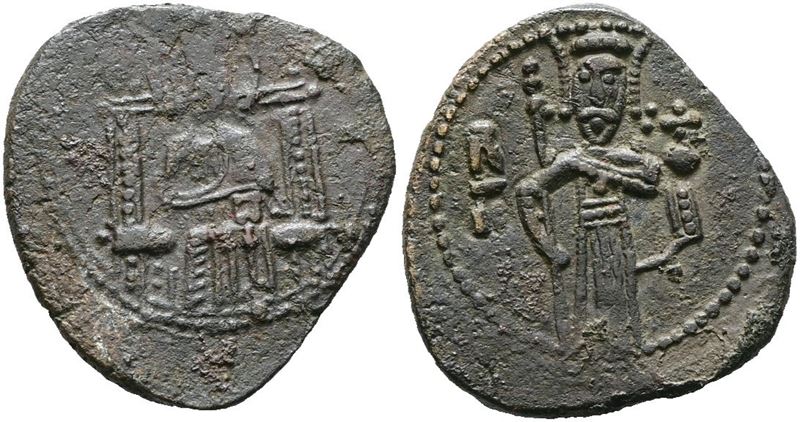 Messina. Regno di Sicilia. Ruggero II (1105-1154). Follaro. Mir 19; Cu; 4,4gr; Raro