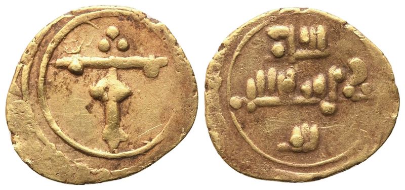 MESSINA. Regno di Sicilia. Ruggero I (Conte) (1072-1101). Tarì; Au (0,97 g; 12,2 mm)