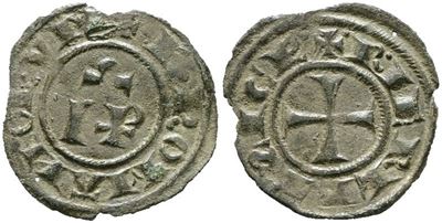 Messina. Regno di Sicilia. Federico II (1197-1250). Mezzo Denaro (1246). Mir 117; 0,36gr; Rrr
