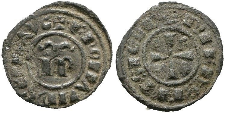 Messina. Regno di Sicilia. Federico II (1197-1250). Mezzo Denaro (1246). Mir 117; 0,32gr; Rrr