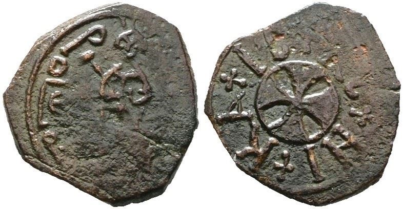 Messina. Regno di Sicilia. Ruggero II (1105-1154). Follaro. Mir 28; Cu; 1,74gr; di Stile Insolito