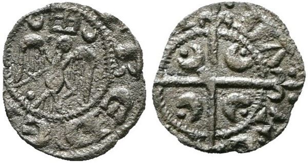 MESSINA. REGNO DI SICILIA. Federico II (1197-1250). Mezzo denaro emesso tra il 1209 e il 1213 in occasione con le nozze con Costanza d'Aragona. Mir 109; Mi; 0,27gr; RR