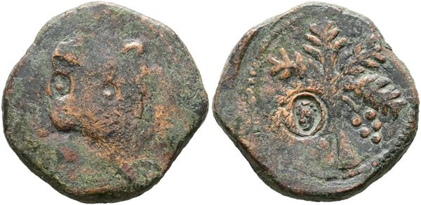 MESSINA. REGNO DI SICILIA. Guglielmo II (1166-1189). Trifollaro (1180-1185). Mir 36, Spahr 117; Cu; 10,37gr; Piccola contromarca al rov raffigurante un volto.