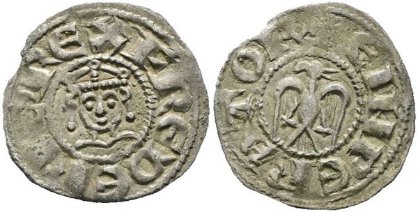 PALERMO. REGNO DI SICILIA. Enrico e Federico (1194-1197). Denaro. Mir 464; Mi; 0,66gr; Raro