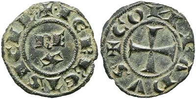 Brindisi. Corrado i (1250-1254). Denaro. Mir 308; Mi; 0,6gr; Rrr