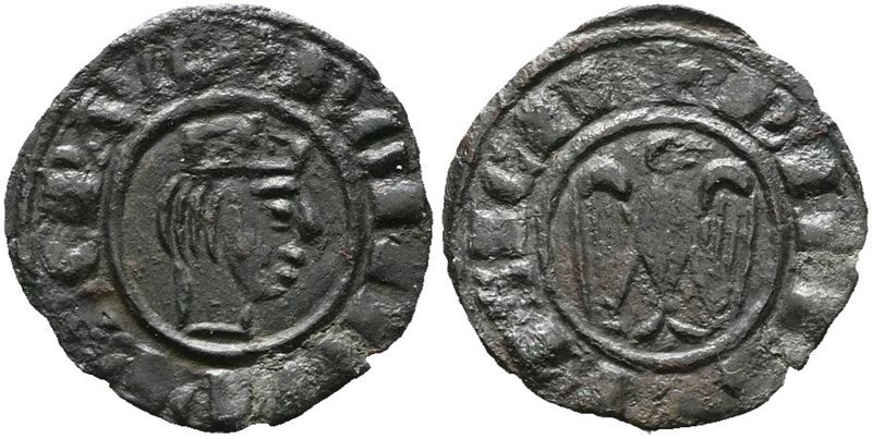 Messina. Regno di Sicilia. Federico II (1197-1250). Denaro (1243). Mir 96; Mi; 0,66gr