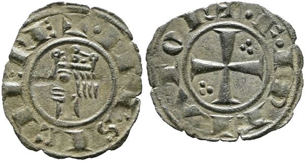 MESSINA. REGNO DI SICILIA. Federico II (1197-1250). Denaro (1225). Mir 93; Mi; 0,71gr; Bellissimo ritratto