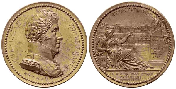 FRANCIA. Carlo X (1757-1836). Medaglia postuma. Ae. Opus A. F. Michaut (52mm). ...  - Asta Monete e medaglie moderne Italiane ed Estere - Bertolami Fine Art - Casa d'Aste