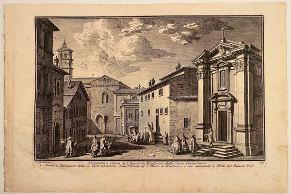 Giuseppe Vasi - Monastero, e Chiesa di S. Egidio in Trastevere delle Suore Carmelitane