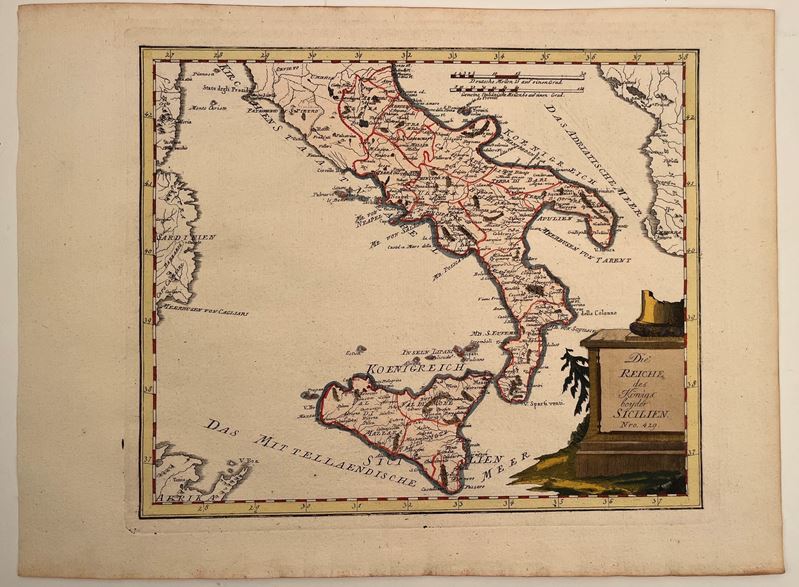 Die Reiche Des Königs Bey Der Sizilien (mappa del Regno delle Due Sicilie)