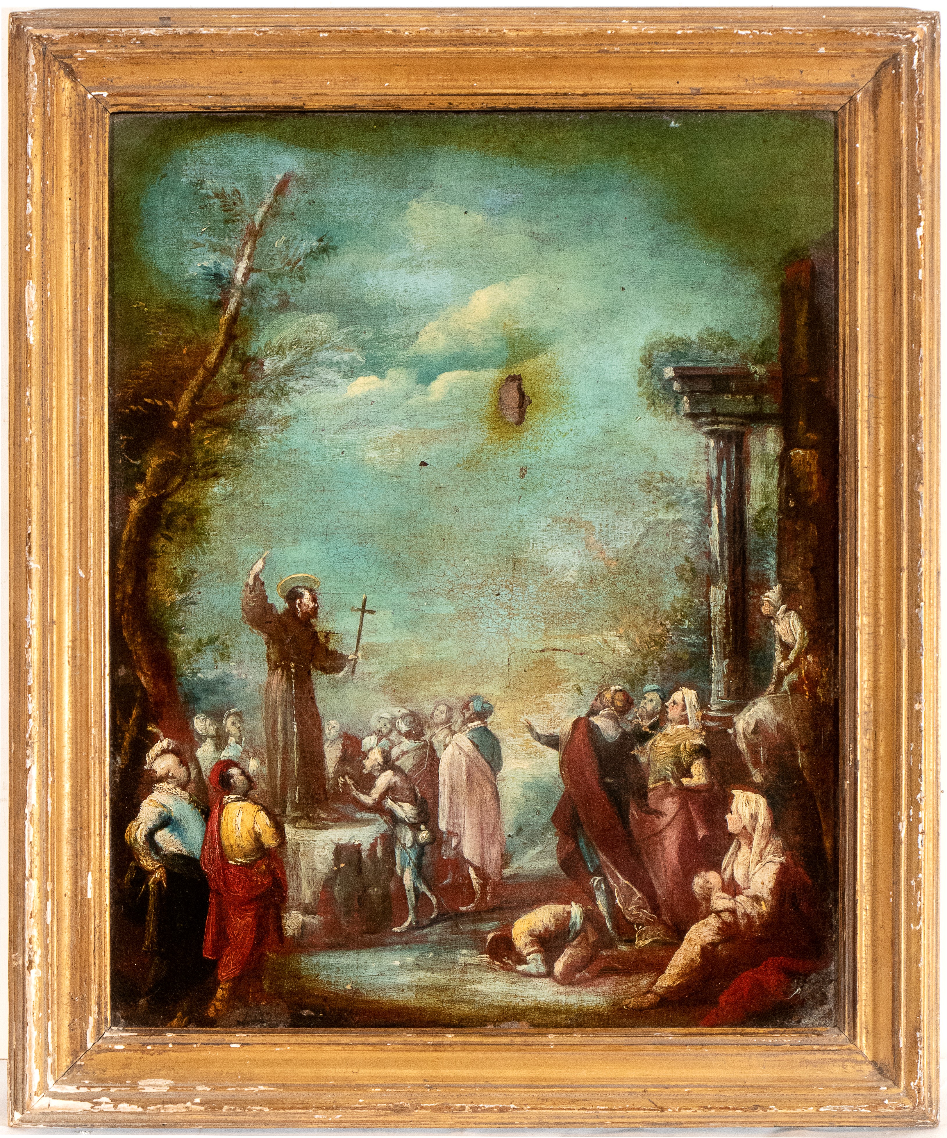 Artista Emiliano, XVII Secolo - A) Predica di San Francesco; B) Predica di San Domenico. Coppia d...