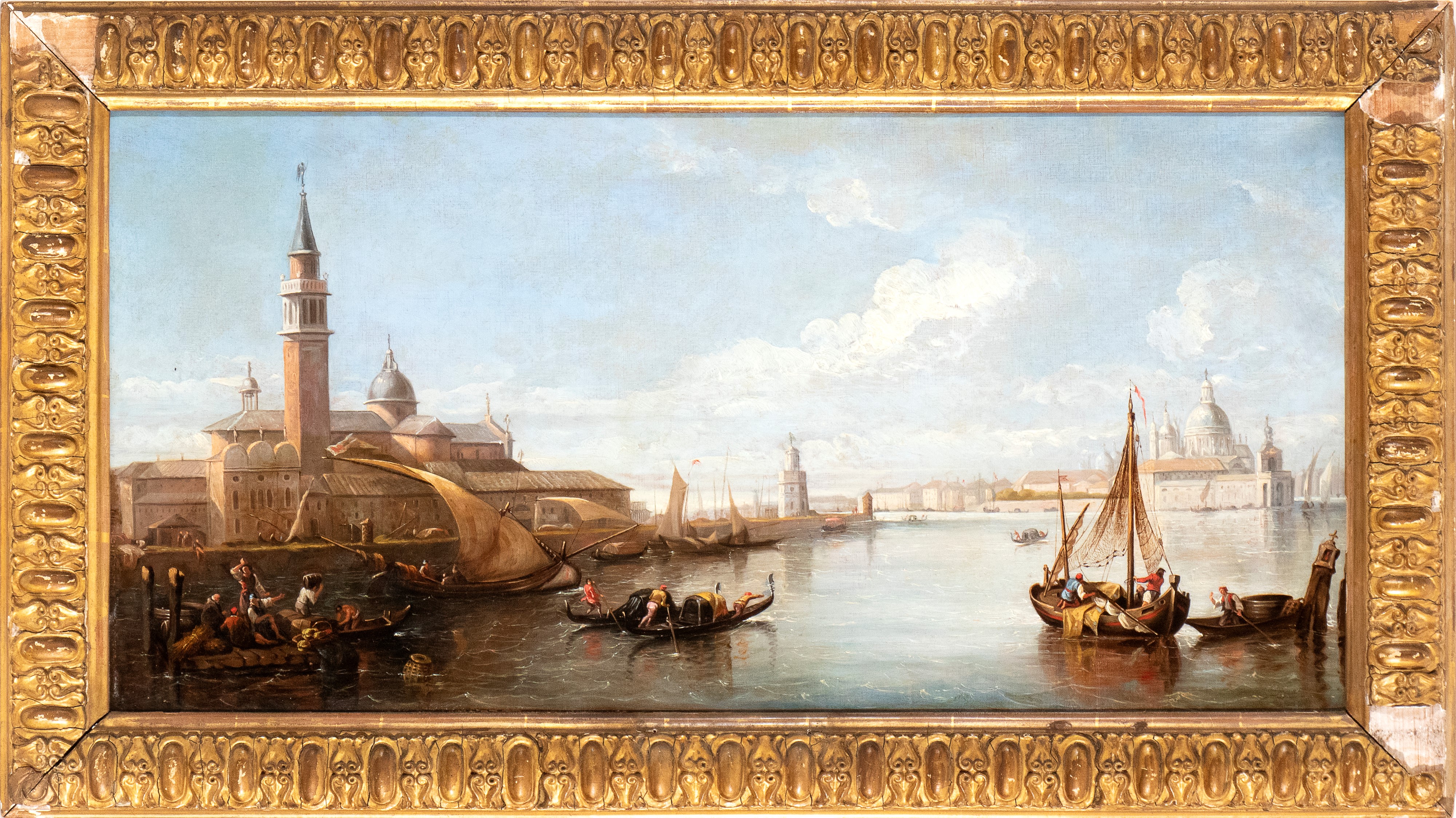 Veduta di Punta della Dogana e delle cupole della chiesa della Salute dall'isola di San Giorgio