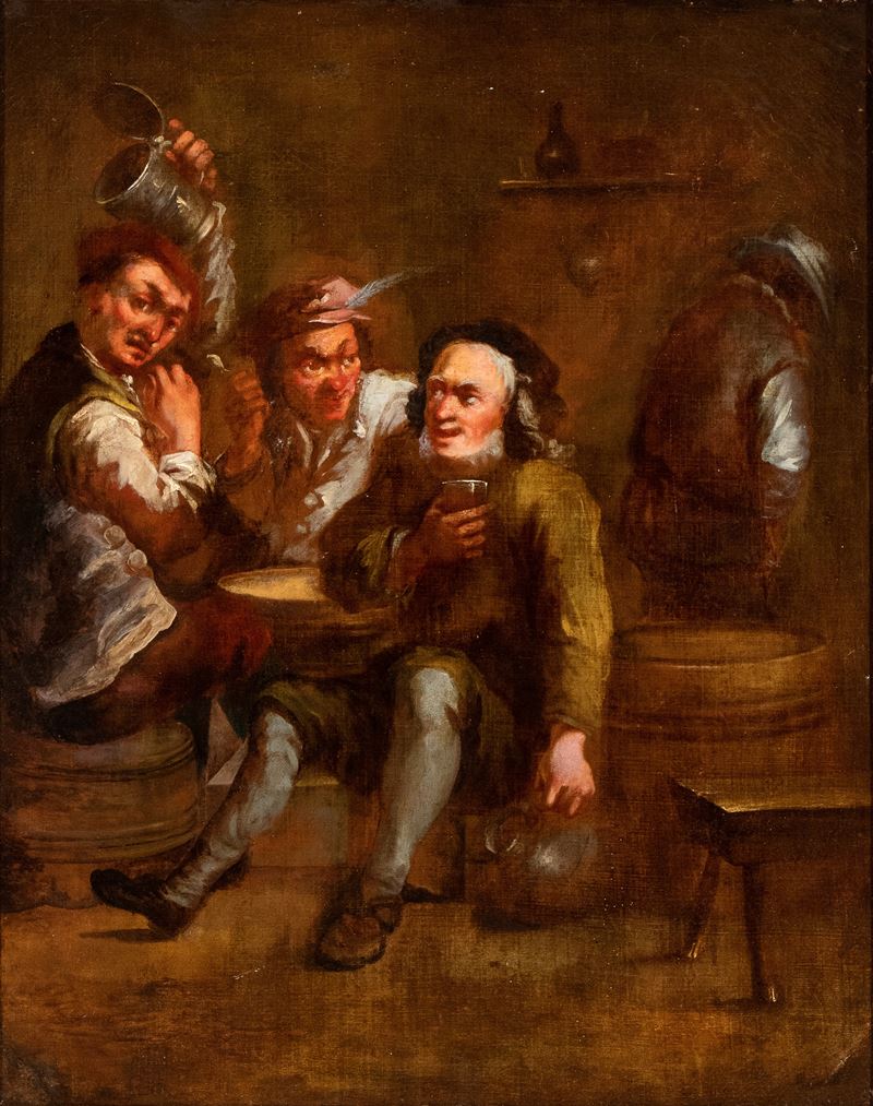 Interno di osteria con quattro figure