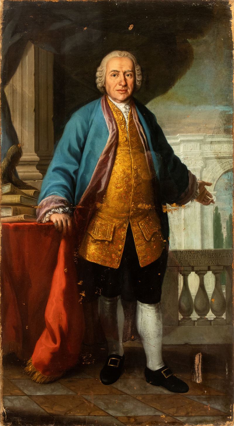 Artista Veneto, Seconda Metà XVIII Secolo - Ritratto a Figura Intera di Cesare Orazio Benaleus (b...