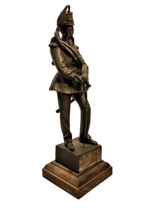 Bronze sculpture of a gunner