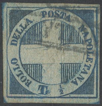 Napoli, Luogotenenza 'Crocetta', 1/2 tornese azzurro n.16, 1860