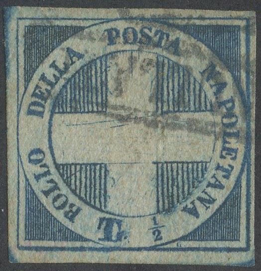 Napoli, Luogotenenza 'Crocetta', 1/2 tornese azzurro n.16, 1860